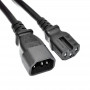 Akyga AK-UP-05 Server-Stromverlängerungskabel IEC C14 auf IEC C15, Kupfer 3x1 mm², 1 m, Schwarz