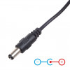 Akyga AK-DC-04 Stromkabel USB-A Stecker auf DC 5,5 x 2,5 mm Stecker, 0,8 m, Schwarz