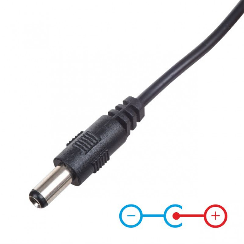 Akyga AK-DC-04 Stromkabel USB-A Stecker auf DC 5,5 x 2,5 mm Stecker, 0,8 m, Schwarz