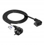Akyga AK-PC-02C Netzkabel CEE 7/7 auf IEC C13 90° gewinkelt, Kupfer 3x0,75 mm², 1,5 m, Schwarz