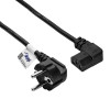 Akyga AK-PC-02C Netzkabel CEE 7/7 auf IEC C13 90° gewinkelt, Kupfer 3x0,75 mm², 1,5 m, Schwarz