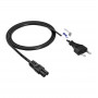 Akyga AK-RD-01C Netzkabel Eurostecker (CEE 7/16) auf IEC C7, 2x 0,5 mm² Kupfer, 1,5 m, Schwarz