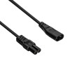 Akyga AK-RD-08A IEC C8 auf IEC C7 Stromverlängerungskabel, 2x 0,5 mm², 1,5 m, Schwarz