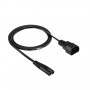 Akyga AK-PC-15A IEC C14 auf IEC C7 Stromkabel, 2x 0,5 mm², 1,5 m, Schwarz