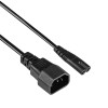 Akyga AK-PC-15A IEC C14 auf IEC C7 Stromkabel, 2x 0,5 mm², 1,5 m, Schwarz