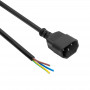 Akyga AK-OT-09C IEC C14 Netzkabel mit offenem Ende, 3x 1 mm² Kupfer, 1,8 m, Schwarz