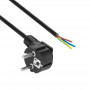 Akyga AK-OT-01S CEE 7/7 Netzkabel mit offenem Ende, 3x 1,5 mm² Kupfer, 1,5 m, Schwarz