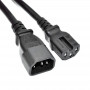 Akyga AK-UP-07 Server-Stromverlängerungskabel IEC C14 auf IEC C15, Kupfer 3x1 mm², 3 m, Schwarz