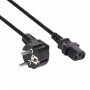 Akyga AK-PC-06S Netzkabel CEE 7/7 (Schuko) auf IEC C13, Kupfer 3 x 1,5 mm², 3 m, Schwarz