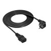 Akyga AK-UP-01S Server-Netzkabel CEE 7/7 (Schuko) auf IEC C19, Kupfer 3 x 1,5 mm², 16 A, 1,8 m, Schwarz