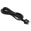 Akyga AK-OT-03S CEE 7/7 Gummi-Netzkabel mit offenem Ende, H05RR-F 3x 1,5 mm², 3 m, Schwarz