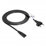 Akyga AK-RD-02A Netzkabel CEE 7/16 (Eurostecker) auf IEC C7 (Achter), CCA 2 x 0,5 mm², 3 m, Schwarz