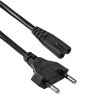 Akyga AK-RD-02A Netzkabel CEE 7/16 (Eurostecker) auf IEC C7 (Achter), CCA 2 x 0,5 mm², 3 m, Schwarz