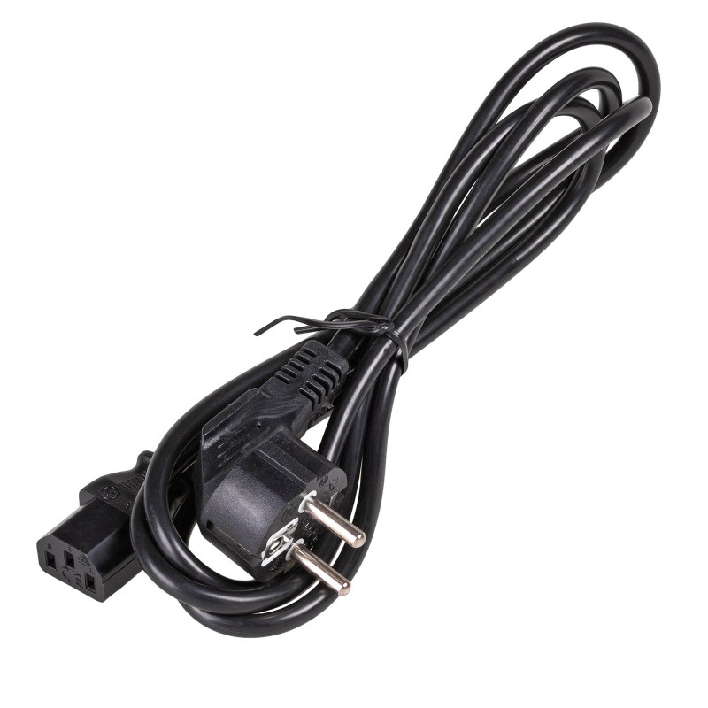 Akyga AK-PC-01A Netzkabel CEE 7/7 (Schuko) auf IEC C13, CCA 3 x 0,5 mm², 1,5 m, Schwarz