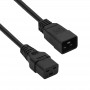 Akyga AK-UP-03S Server-Netzverlängerungskabel IEC C20 auf IEC C19, Kupfer 3 x 1,5 mm², 16 A, 1,8 m, Schwarz