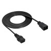 Akyga AK-UP-03S Server-Netzverlängerungskabel IEC C20 auf IEC C19, Kupfer 3 x 1,5 mm², 16 A, 1,8 m, Schwarz