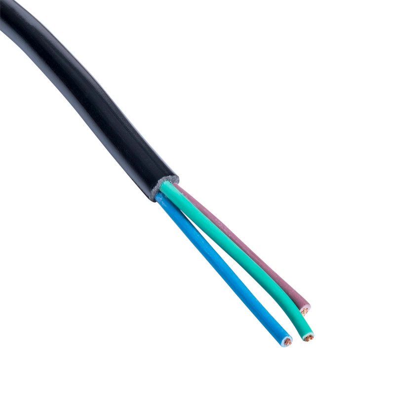 Akyga AK-OT-01C Netzkabel mit offenem Ende CEE 7/7 (Schuko), Kupfer 3 x 0,75 mm², 1,5 m, Schwarz