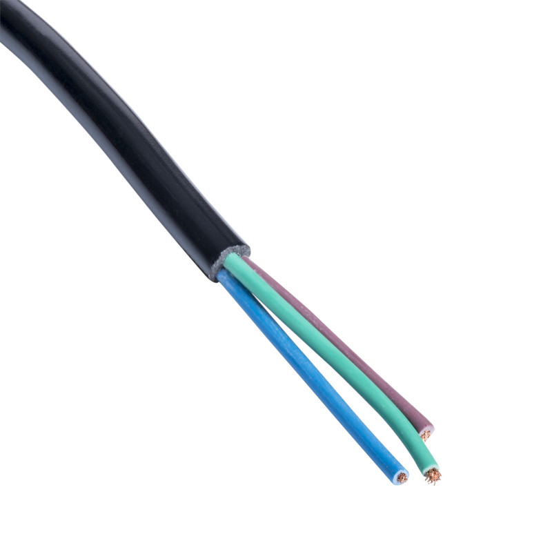 Akyga AK-OT-01P Netzkabel mit offenem Ende CEE 7/7 (Schuko), Kupfer 3 x 1 mm², 1,5 m, Schwarz