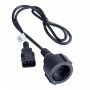 Akyga AK-PC-13A Netzadapterkabel IEC C14 auf CEE 7/3 (Schuko) Buchse, Kupfer 3 x 0,75 mm², 1 m, Schwarz