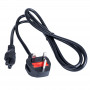 Akyga AK-AG-02A Netzkabel UK BS 1363 (Typ G) auf IEC C5 (Kleeblatt), CCA 3 x 0,5 mm², 1,5 m, Schwarz