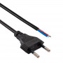 Akyga AK-OT-04A Netzkabel mit offenem Ende CEE 7/16 (Eurostecker), Kupfer 2 x 0,5 mm², 1,5 m, Schwarz