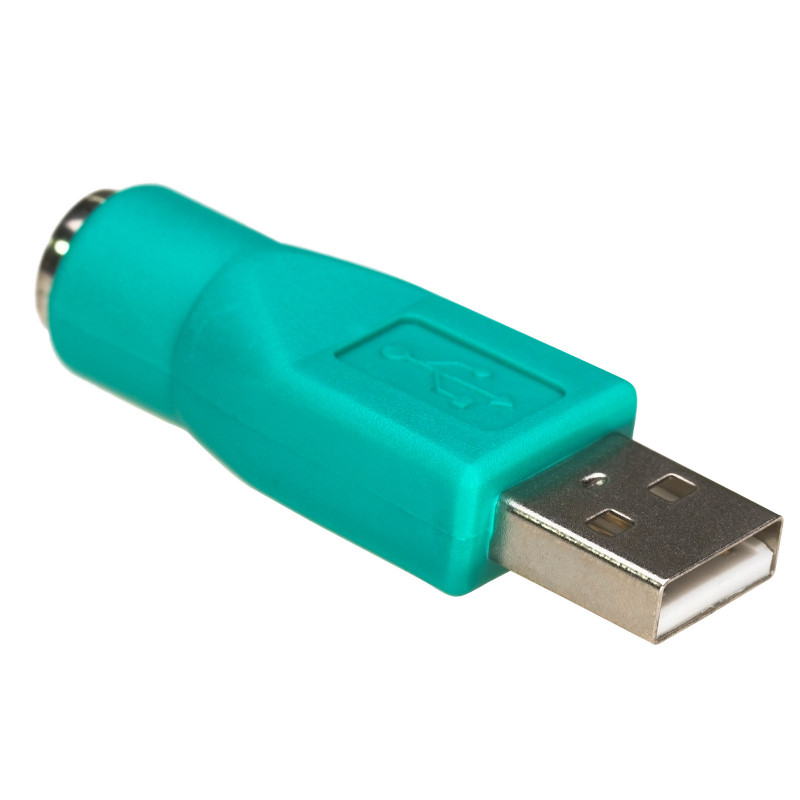 Akyga AK-AD-14 USB-A (F) auf PS/2 (M) Adapter, grün
