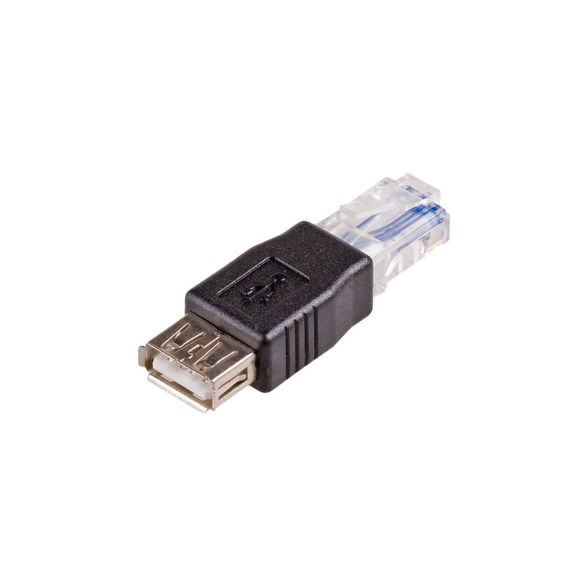 Akyga AK-AD-27 USB-A (F) auf RJ45 (M) Adapter, Schwarz
