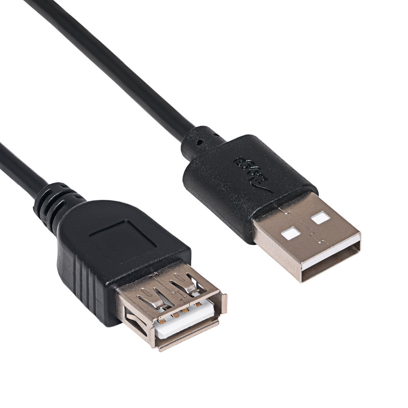 Akyga AK-USB-23 USB 2.0 Verlängerungskabel USB-A (M) auf USB-A (F), 15 cm, Schwarz