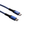 Akyga AK-USB-36 geflochtenes USB-C-auf-USB-C-Kabel, USB 2.0, 100 W, 0,5 m, Blau