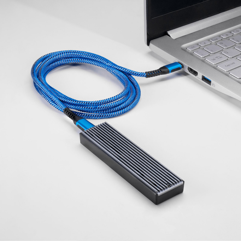 Akyga AK-USB-36 geflochtenes USB-C-auf-USB-C-Kabel, USB 2.0, 100 W, 0,5 m, Blau
