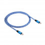 Akyga AK-USB-37 geflochtenes USB-C-auf-USB-C-Kabel, USB 2.0, 100 W, 1 m, Blau