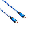 Akyga AK-USB-37 geflochtenes USB-C-auf-USB-C-Kabel, USB 2.0, 100 W, 1 m, Blau