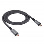 Akyga AK-USB-45 geflochtenes USB-C-auf-USB-C-Kabel, USB4, 40 Gbit/s, 240 W, 1 m, Grau