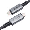 Akyga AK-USB-45 geflochtenes USB-C-auf-USB-C-Kabel, USB4, 40 Gbit/s, 240 W, 1 m, Grau