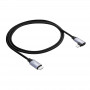 Akyga AK-USB-56 geflochtenes USB-C-auf-Lightning-Kabel mit gewinkeltem Stecker, USB 2.0, 30 W, 1 m, Schwarz