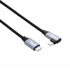 Akyga AK-USB-56 geflochtenes USB-C-auf-Lightning-Kabel mit gewinkeltem Stecker, USB 2.0, 30 W, 1 m, Schwarz