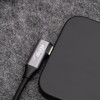 Akyga AK-USB-56 geflochtenes USB-C-auf-Lightning-Kabel mit gewinkeltem Stecker, USB 2.0, 30 W, 1 m, Schwarz
