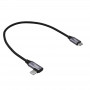 Akyga AK-USB-53 geflochtenes USB-C-auf-USB-C-Kabel mit gewinkeltem Stecker, USB 2.0, 60 W, 0,3 m, Schwarz