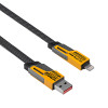 Akyga AK-USB-57 geflochtenes 4-in-1-Kabel USB-A/USB-C auf USB-C/Lightning, USB 2.0, 65 W, 1 m, Grau