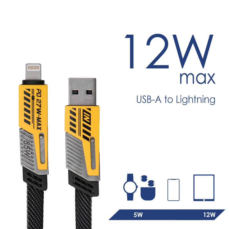 Akyga AK-USB-57 geflochtenes 4-in-1-Kabel USB-A/USB-C auf USB-C/Lightning, USB 2.0, 65 W, 1 m, Grau