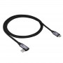 Akyga AK-USB-54 geflochtenes USB-C-auf-USB-C-Kabel mit gewinkeltem Stecker, USB 2.0, 60 W, 1 m, Schwarz