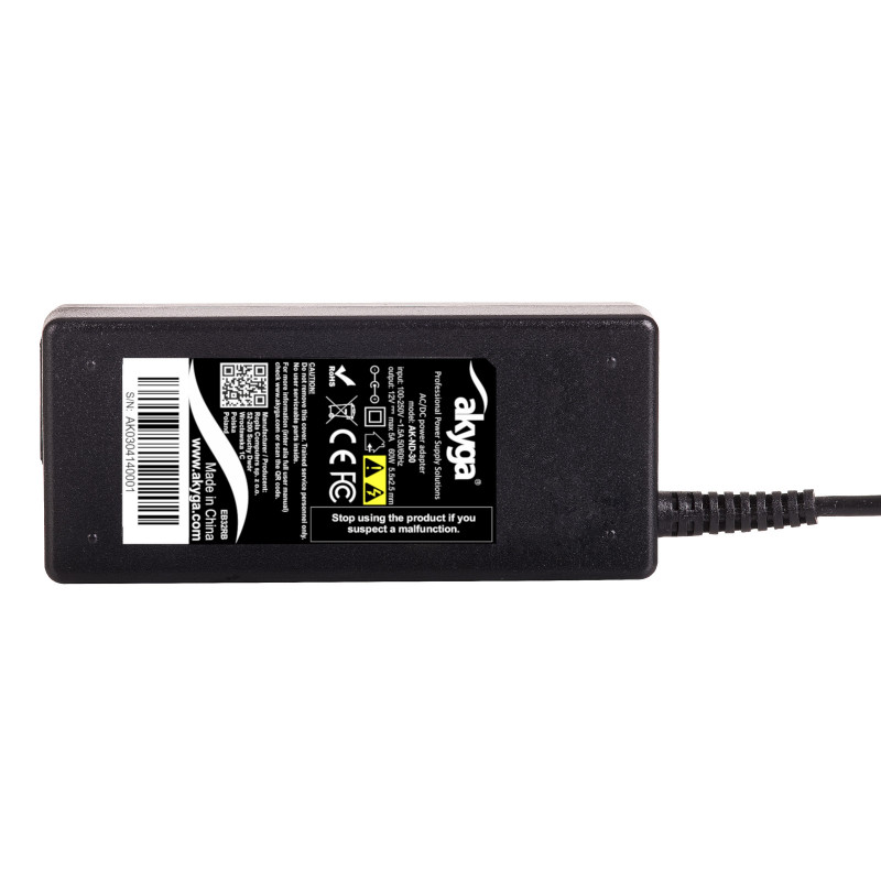 Akyga AK-ND-30 Netzteil 12 V, 5 A, 60 W, 5,5 x 2,5 mm, für Mini-PC / LED, 1,2 m