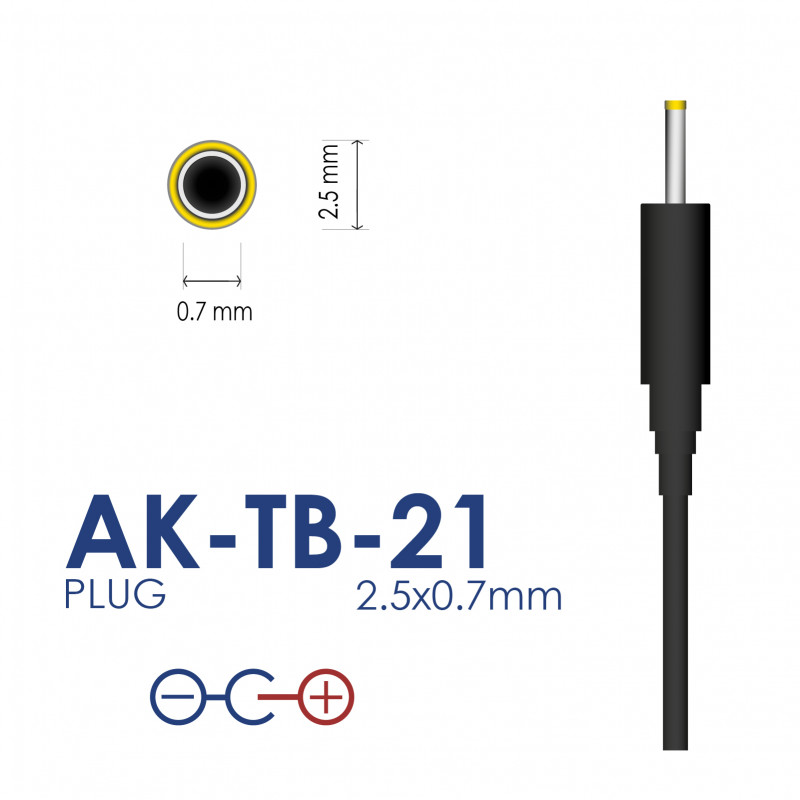 Akyga AK-TB-21 Universal-Netzteil 5 V / 2 A 10 W, DC 2,5 x 0,7 mm, 1,5 m, Schwarz