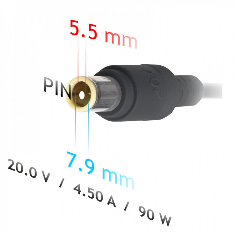 Akyga AK-ND-39 Kfz-Notebook-Netzteil 20 V / 4,5 A, 90 W, 7,9 x 5,5 mm + Pin, für Lenovo