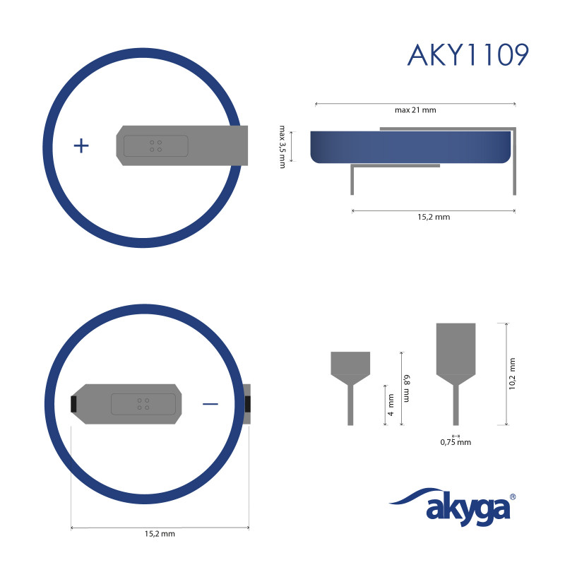 Akyga AKY1109 CR2032 HP2B Lithium-Batterie 3 V 210 mAh mit 2 Pins, 15,2 mm Rastermaß (THT)