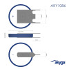 Akyga AKY1086 CR2032 PP3A Lithium-Batterie 3 V 210 mAh mit 3 Pins, 4 mm Rastermaß (THT)