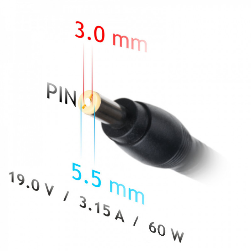Akyga AK-ND-38 Kfz-Notebook-Netzteil 19 V / 3,16 A, 60 W, 5,5 x 3,0 mm + Pin, für Samsung
