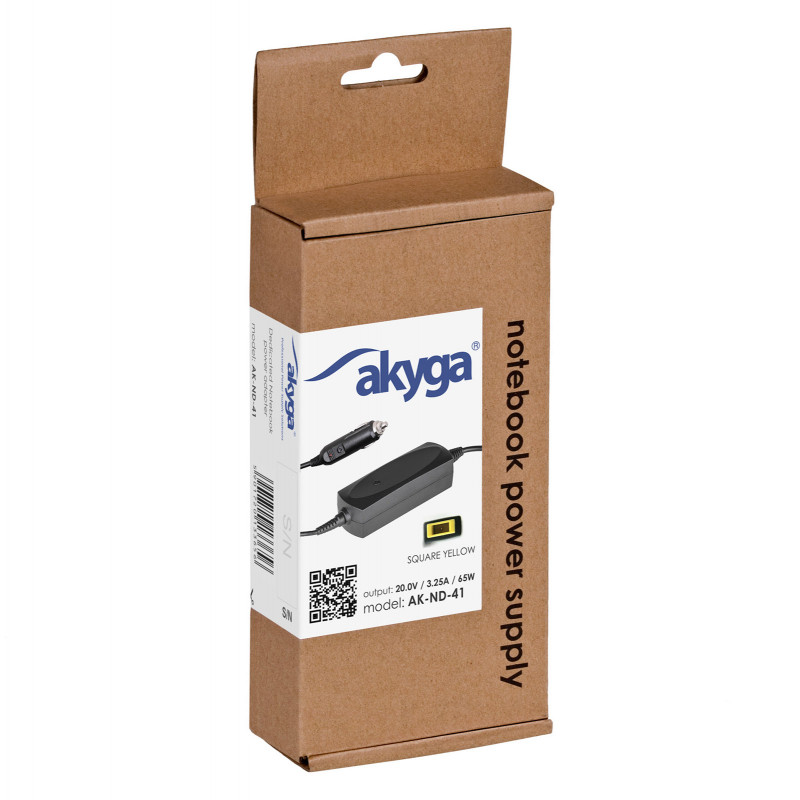 Akyga AK-ND-41 Kfz-Notebook-Netzteil 20 V / 3,25 A, 65 W, Slim Tip, für Lenovo