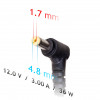 Akyga AK-ND-49 Notebook-Netzteil 12 V / 3,0 A, 36 W, 4,8 x 1,7 mm, 1,2 m, für ASUS