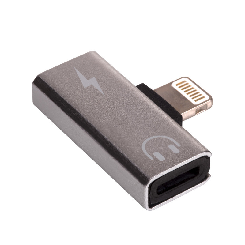 Akyga AK-AD-64 Adapter Lightning (m) auf 2x Lightning (f), silber